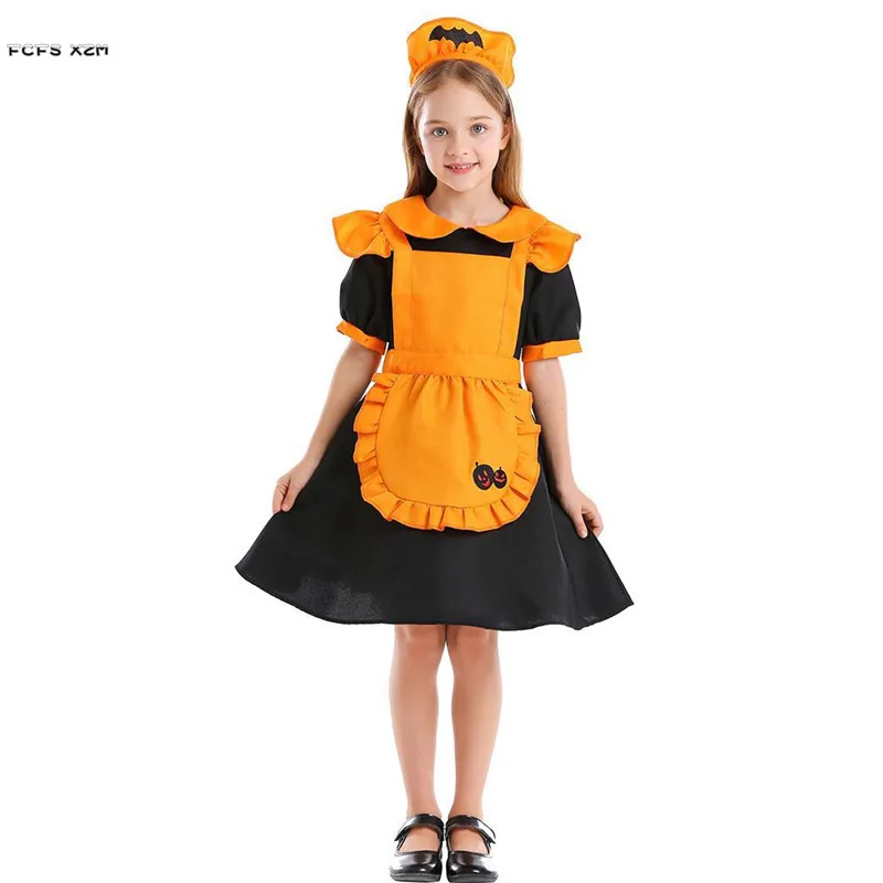 XS-L Girls Vampire Maid Cosplay Children Kids Halloween Pumpkin Costumes Carnival Purim Parade Stage Show Role Play Party Dress
XS-L Girls Vampire Maid Cosplay Children Kids Halloween Pumpkin Costumes Carnival Purim Parade Stage Show Role Play Party Dress