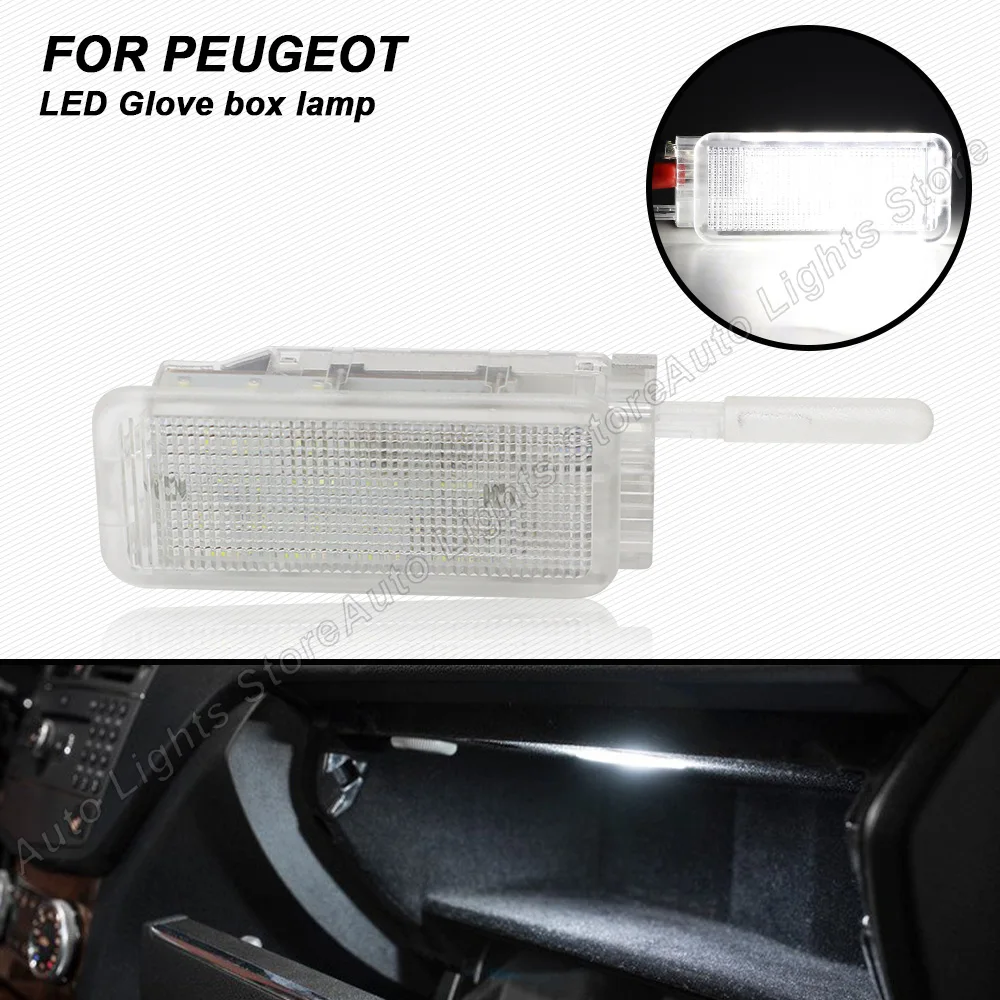 

1X For Peugeot 1007 206 207 306 307 308 3008 406 407 5008 607 807 RCZ Citroen C3 C4 C5 C6 C8 XSARA LED Glove box Light Lamp