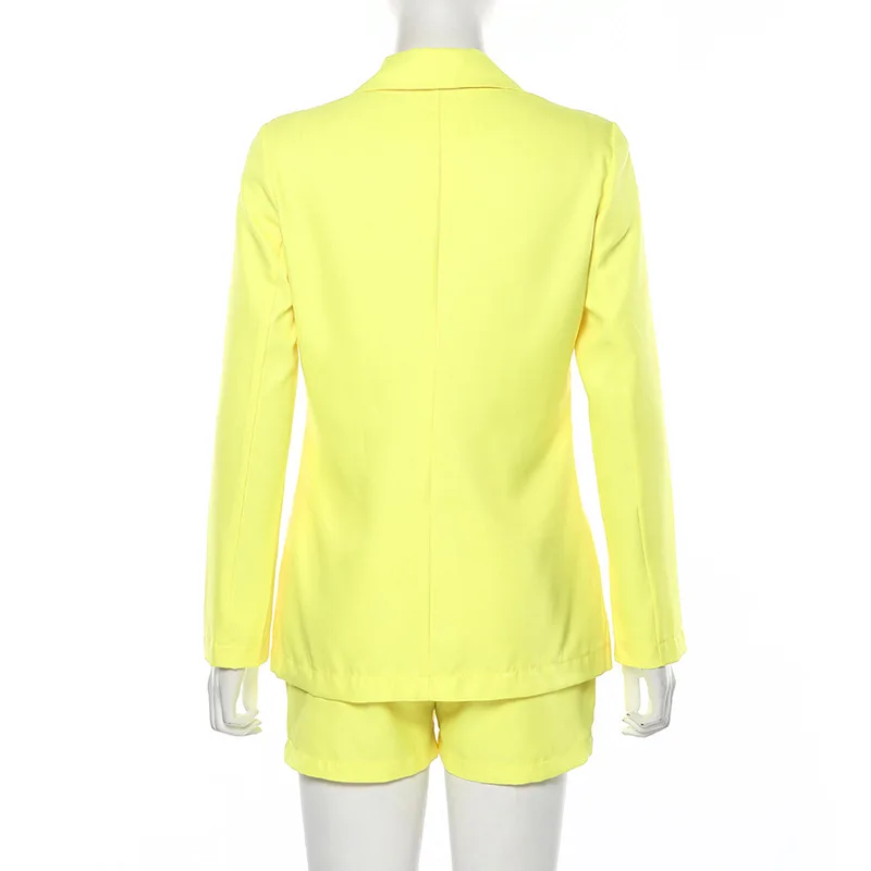 Bangniweigou Notched Lapel Collar Blazer Suits Set Autumn Solid Yellow Open Closure Jacket Shorts Two Piece Sets Belt Included
Bangniweigou Notched Lapel Collar Blazer Suits Set Autumn Solid Yellow Open Closure Jacket Shorts Two Piece Sets Belt Included