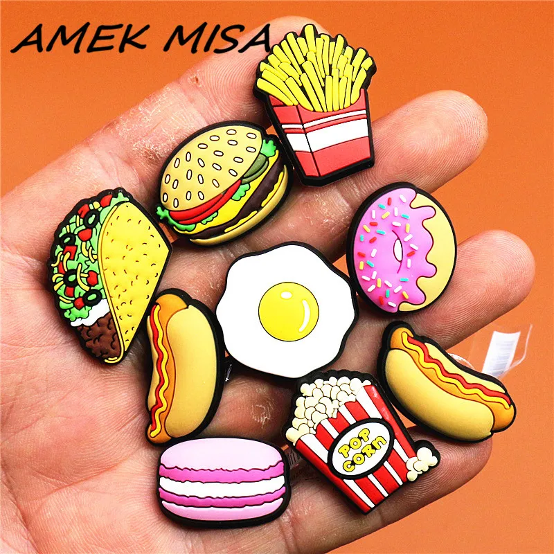 1pcs Cute Food Donuts Popcorn Omelette Shoes Decoration Accessories Original Jibz for Croc Charms for Shoes Bracelets Kids Gifts
1pcs Cute Food Donuts Popcorn Omelette Shoes Decoration Accessories Original Jibz for Croc Charms for Shoes Bracelets Kids Gifts