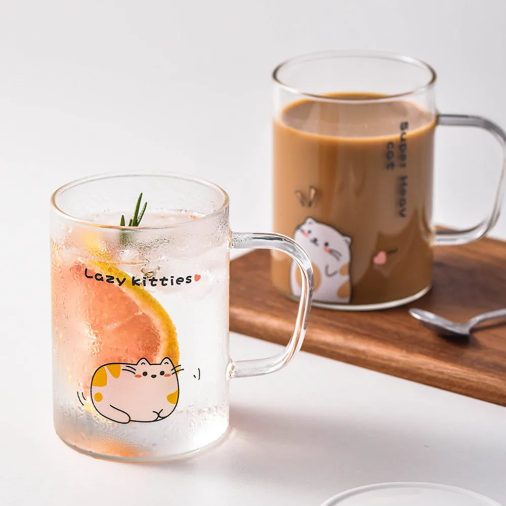 High Borosilicate Glass Creative Cartoon Mug with Lid Spoon Household Transparent Water Funny Mugs Novelty Cute Cat Tea Cups
High Borosilicate Glass Creative Cartoon Mug with Lid Spoon Household Transparent Water Funny Mugs Novelty Cute Cat Tea Cups