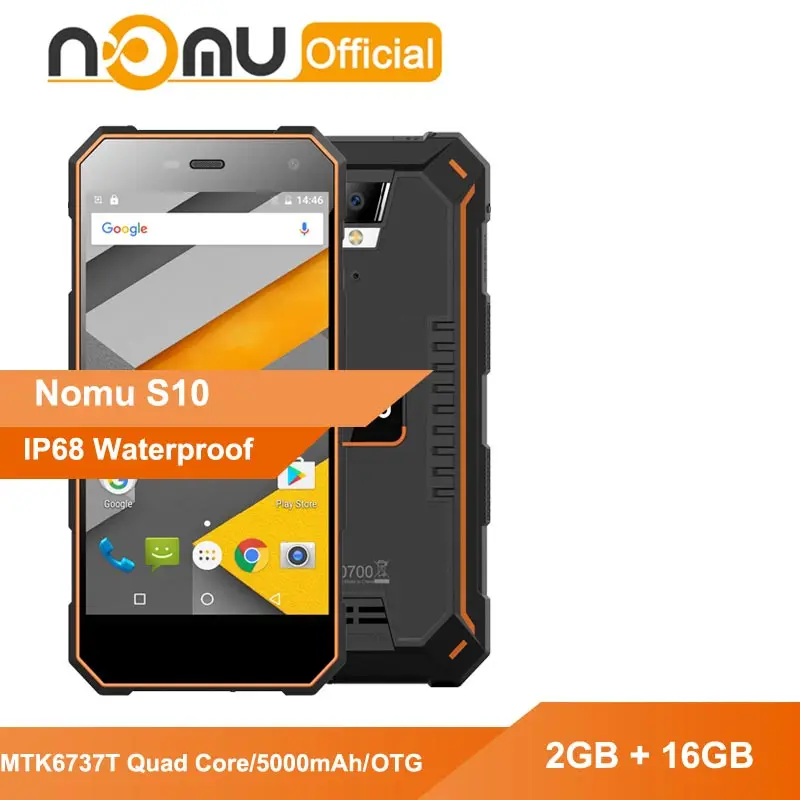 Nomu S10 ударопрочный смартфон IP68 водонепроницаемый мобильный телефон MTK6737T