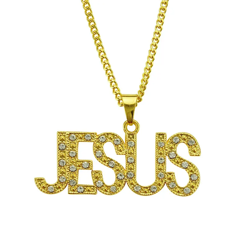 New Hip Hop Fashion Gold Plated JESUS Letter Pendant Necklaces For Women Men Cuban Chain Jewelry Gift
New Hip Hop Fashion Gold Plated JESUS Letter Pendant Necklaces For Women Men Cuban Chain Jewelry Gift