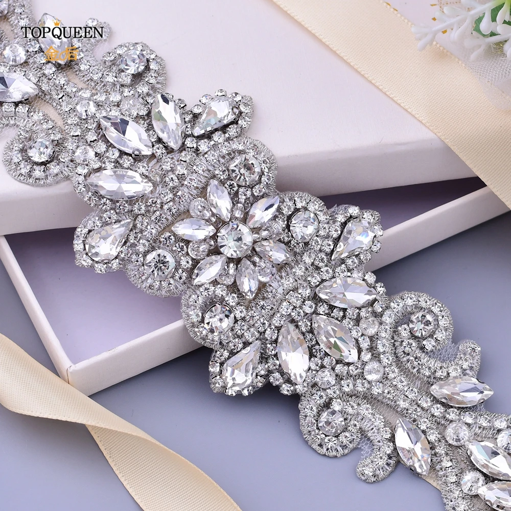 TOPQUEEN S12 Wedding Dress Sash Rhinestone Applique Diamante Belt Silver Belts Oriental Female Belt for Wedding Bridesmaid Sash 
TOPQUEEN S12 Wedding Dress Sash Rhinestone Applique Diamante Belt Silver Belts Oriental Female Belt for Wedding Bridesmaid Sash