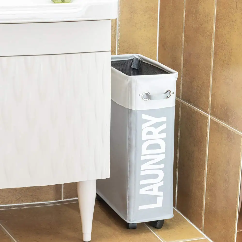 Rolling Corner Laundry Basket with Wheels Collapsible Slim Laundry Basket Hamper Dirty Clothes Washing Bag Organizer Accessories
Rolling Corner Laundry Basket with Wheels Collapsible Slim Laundry Basket Hamper Dirty Clothes Washing Bag Organizer Accessories