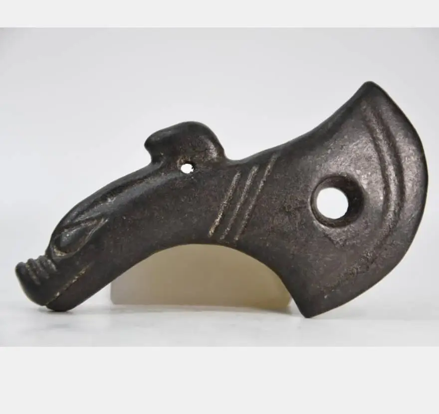 Hongshan culture archaize black iron meteorite sculpture Jade pig dragon head axe statue
Hongshan culture archaize black iron meteorite sculpture Jade pig dragon head axe statue