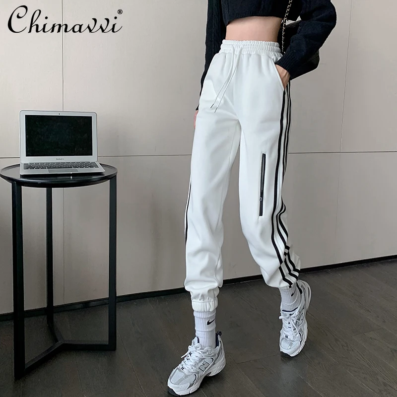 Women's Autumn Cotton High Waist Pants 2021 Sports Casual Cropped Sweatpants Female Wide Leg White Loose Pants
Women's Autumn Cotton High Waist Pants 2021 Sports Casual Cropped Sweatpants Female Wide Leg White Loose Pants