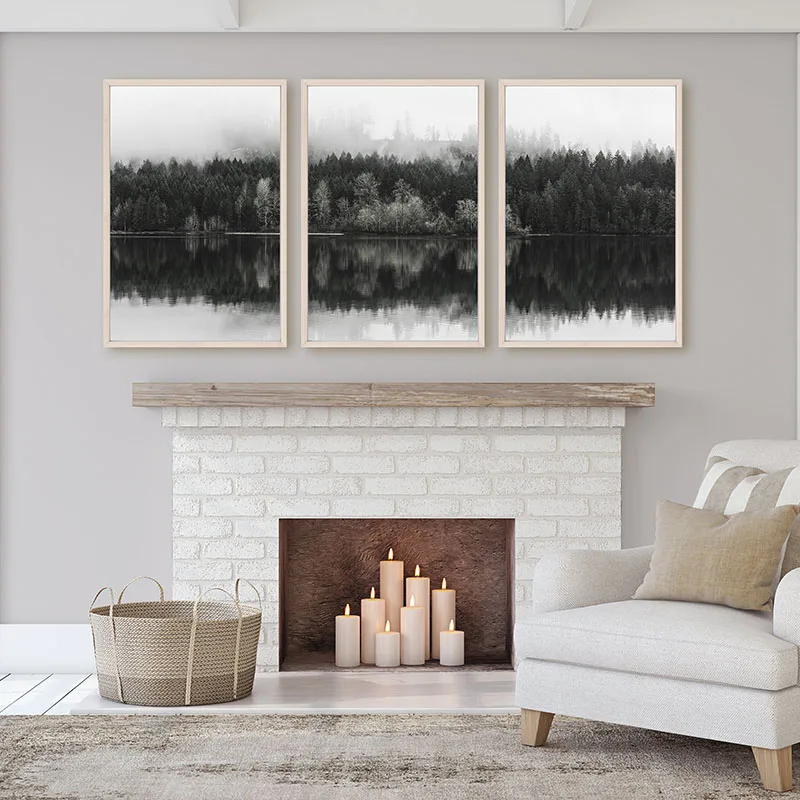 Minimalist Black White Canvas Print Misty Forest Wall Art Painting Landscape Lack Reflection Posters Prints Living Room Decor
Minimalist Black White Canvas Print Misty Forest Wall Art Painting Landscape Lack Reflection Posters Prints Living Room Decor
