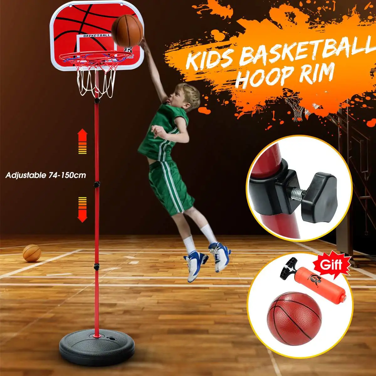 Basketball Stands Height Adjustable Kids Basketball Goal Hoop Toy Set Hanging Basketball for Boys Training Practice Accessories
Basketball Stands Height Adjustable Kids Basketball Goal Hoop Toy Set Hanging Basketball for Boys Training Practice Accessories