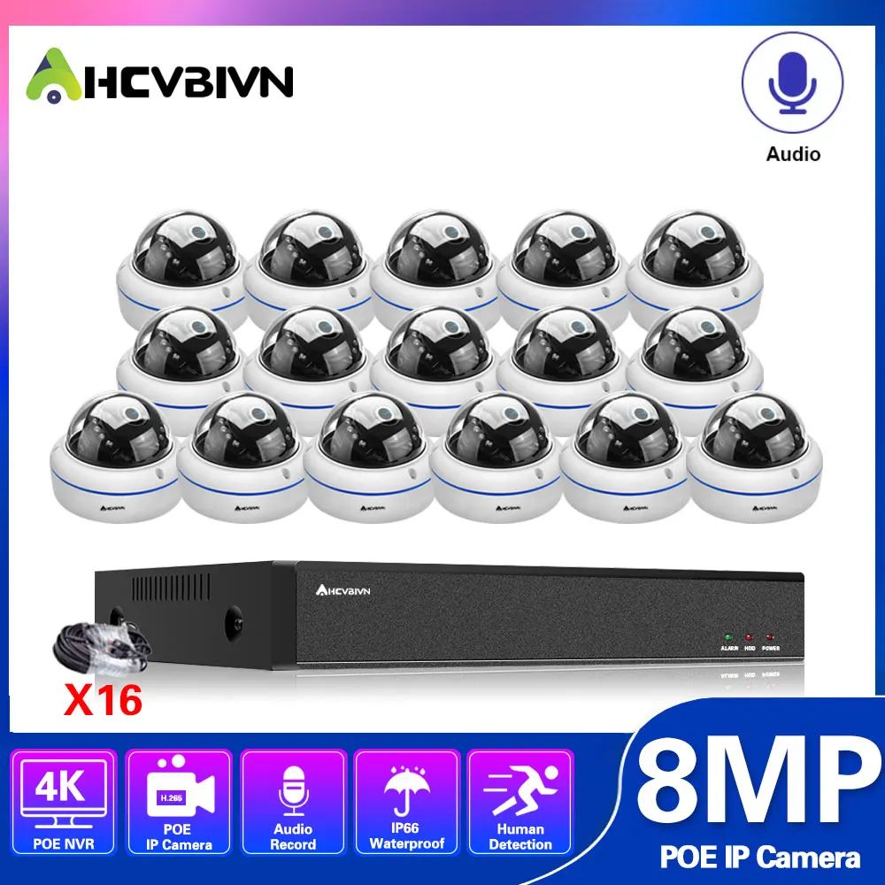 H.265 CCTV Camera Security System Kit POE 4K 16ch NVR Kit Outdoor Audio Waterproof IP Dome Video Surveillance Cameras System Se
H.265 CCTV Camera Security System Kit POE 4K 16ch NVR Kit Outdoor Audio Waterproof IP Dome Video Surveillance Cameras System Se
