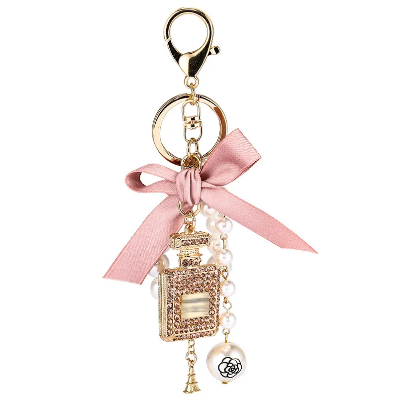 New Imitation Pearl Perfume Bottle Keychain Car Key Ring Holder Bag Charm Pendant Accessories Bow Key Chain Fashion Keyring 
New Imitation Pearl Perfume Bottle Keychain Car Key Ring Holder Bag Charm Pendant Accessories Bow Key Chain Fashion Keyring