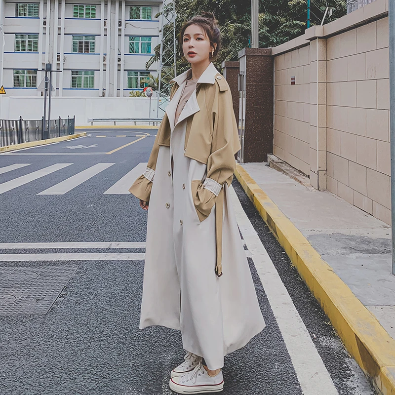 Brand New Women Trench Coat Double-Breasted Long Beige Yellow Patchwork Duster Coat for Lady Spring Autumn Fall Female Outerwear
Brand New Women Trench Coat Double-Breasted Long Beige Yellow Patchwork Duster Coat for Lady Spring Autumn Fall Female Outerwear