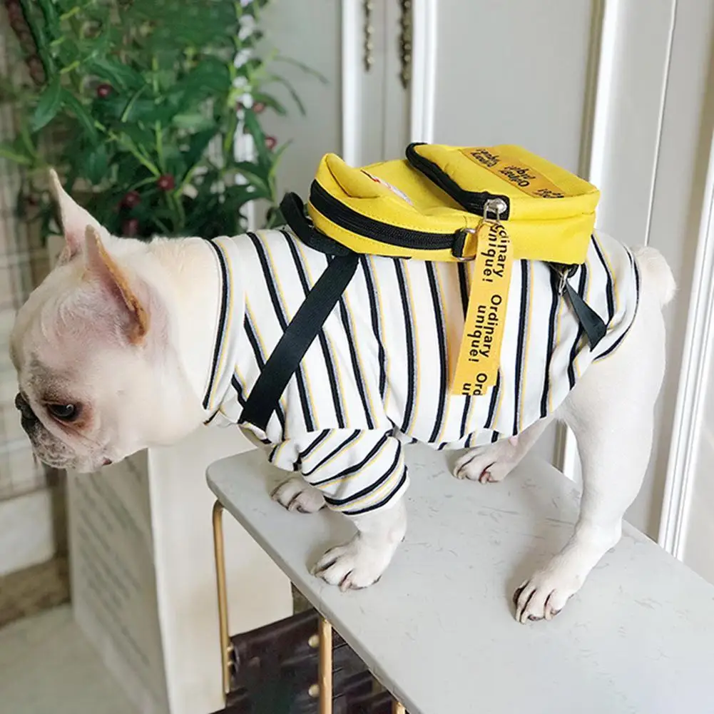 Cute Pet Stripe Backpack Sweater Kitten Fashion Clothes Bulldog Dog Jacket Chihuahua Cotton Sweatshirt Pet Comfortable Clothes
Cute Pet Stripe Backpack Sweater Kitten Fashion Clothes Bulldog Dog Jacket Chihuahua Cotton Sweatshirt Pet Comfortable Clothes