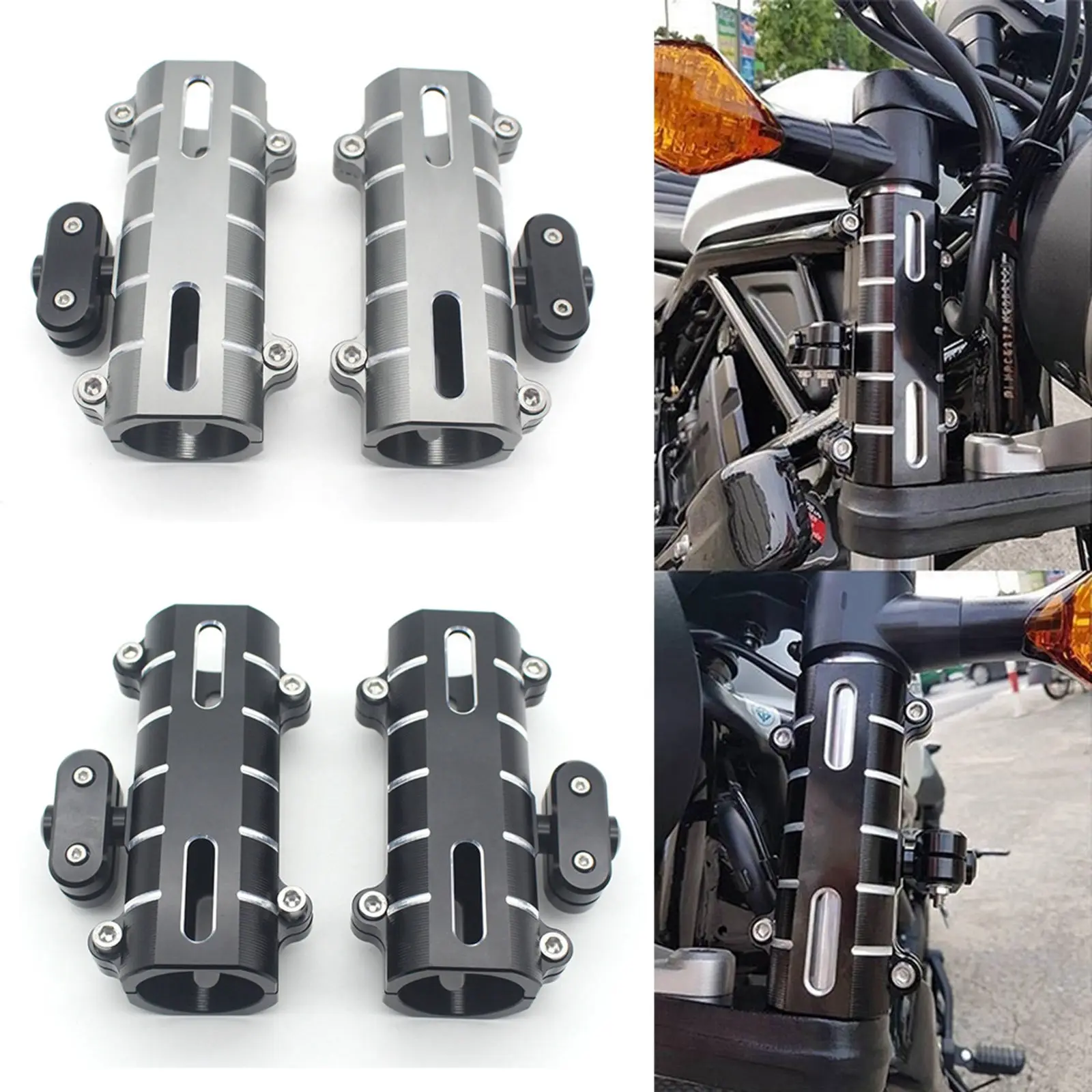 CNC Aluminum Front Fork Sliders Cover Shock Absorber Tube Gaiters for Honda Rebel CMX300 2017-2019
CNC Aluminum Front Fork Sliders Cover Shock Absorber Tube Gaiters for Honda Rebel CMX300 2017-2019