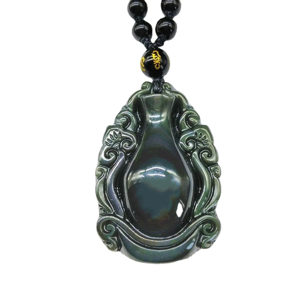 Natural rainbow obsidian Wishful Aquarius bottle necklace Peace and prosperity Amulet pendant bead with adjustable chain
Natural rainbow obsidian Wishful Aquarius bottle necklace Peace and prosperity Amulet pendant bead with adjustable chain