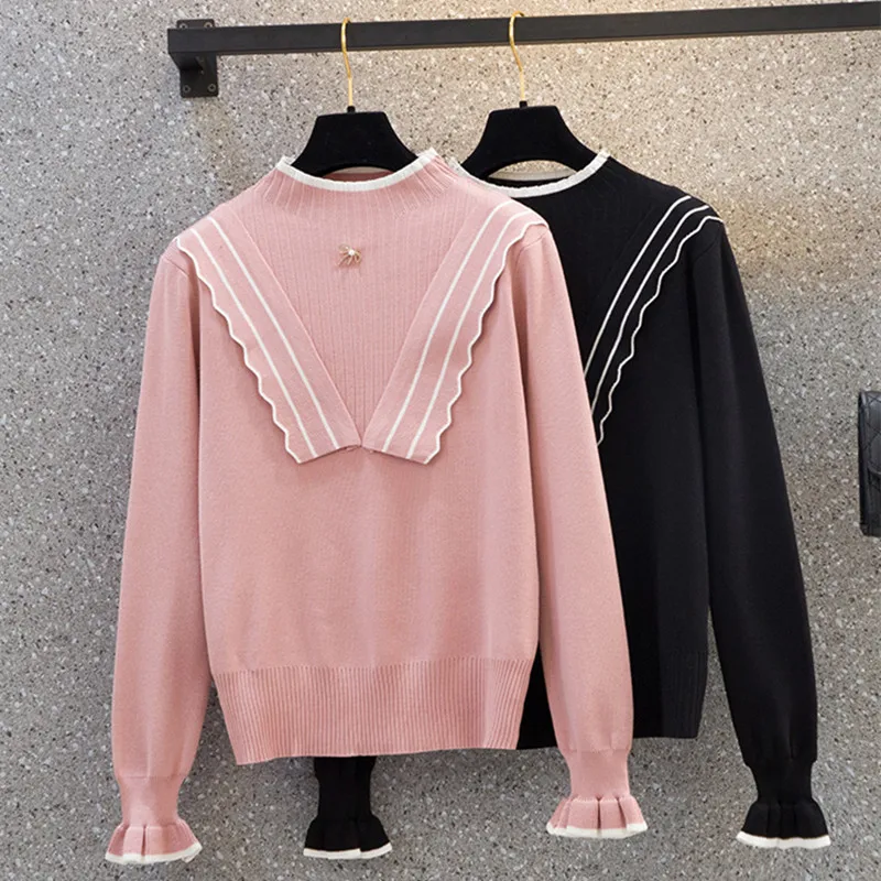 Autumn New Vintage Office Lady Half High Neck Loose Plus Size Women's Wood Ear Print Patchwork Ruffle Sleeve Knitted Sweater
Autumn New Vintage Office Lady Half High Neck Loose Plus Size Women's Wood Ear Print Patchwork Ruffle Sleeve Knitted Sweater