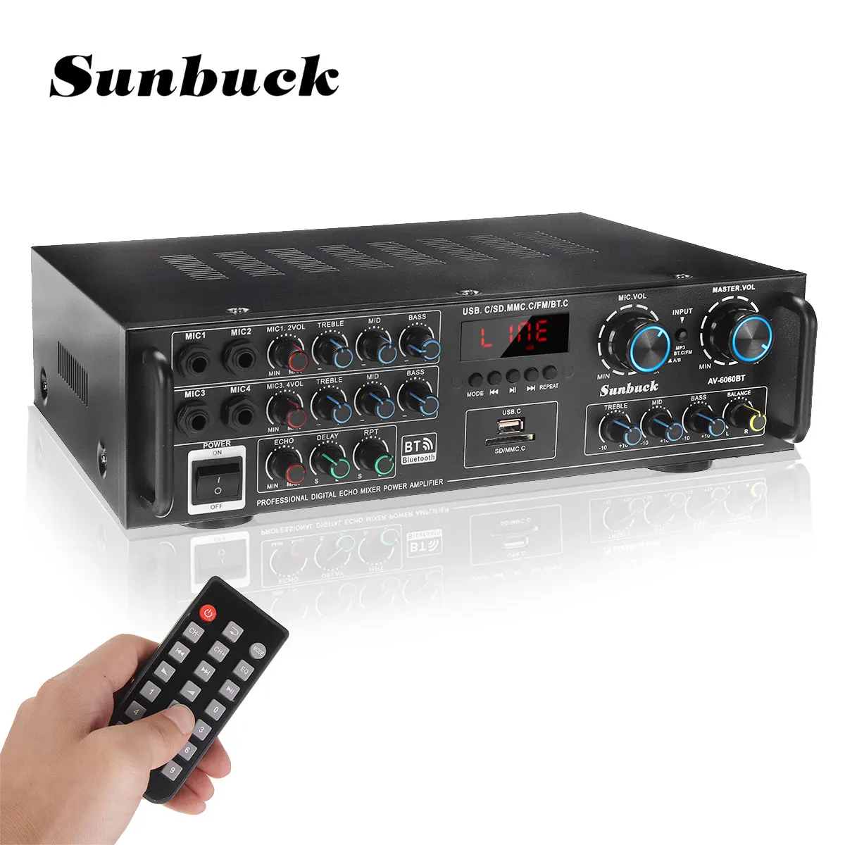 SUNBUCK 3000W HIFI Audio Power Amplifier AC 110V 220V Home Theater Karaoke Amplifier Audio Support FM USB SD with Remote Control
SUNBUCK 3000W HIFI Audio Power Amplifier AC 110V 220V Home Theater Karaoke Amplifier Audio Support FM USB SD with Remote Control