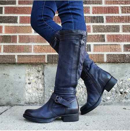 Women's leather boots autumn and winter new Knight boots round head low heel high tube boots women's large
Women's leather boots autumn and winter new Knight boots round head low heel high tube boots women's large
