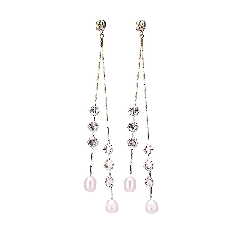 Minar Exquisite Long Pearl Bling Bling Cubic Zirconia Tassel Earrings for Women French Party Dangle Earings Jewelry Wholesale
Minar Exquisite Long Pearl Bling Bling Cubic Zirconia Tassel Earrings for Women French Party Dangle Earings Jewelry Wholesale