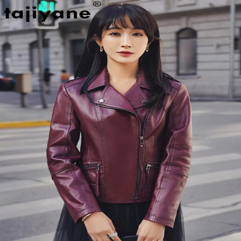 Tajiyane Women's Leather Jacket Short Motocycle Coats and Jackets Women Sheepskin Coat Female Women Clothing 2021 SS12_330WPY543
Tajiyane Women's Leather Jacket Short Motocycle Coats and Jackets Women Sheepskin Coat Female Women Clothing 2021 SS12_330WPY543