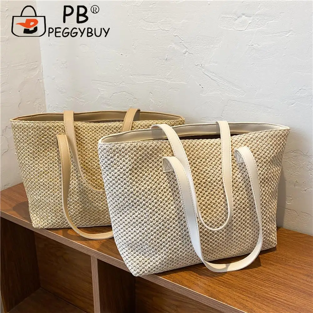 Fashion Women Summer Beach Straw Woven PU Leather Shoulder Tote Bag Portable Street Travel Large Capacity Shopping Handbags
Fashion Women Summer Beach Straw Woven PU Leather Shoulder Tote Bag Portable Street Travel Large Capacity Shopping Handbags