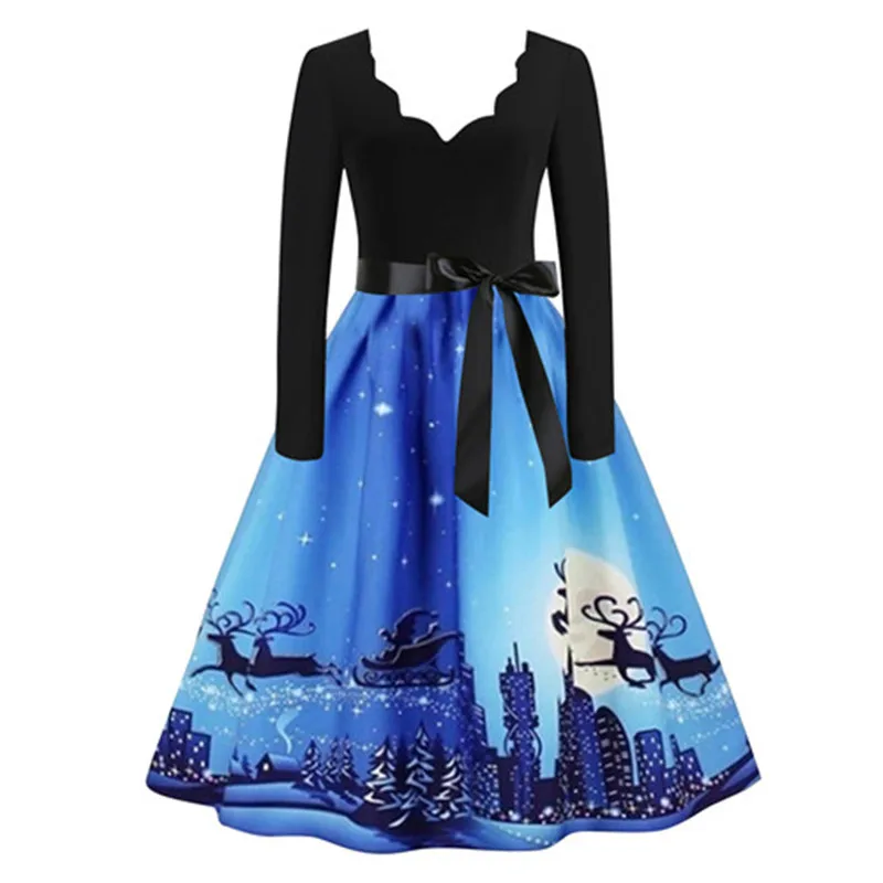 2019 Winter Christmas Dress For Women Party Dresses woman Long Sleeve Swing Dress 60S Vintage Robe Santa snowflake Print Vestito
2019 Winter Christmas Dress For Women Party Dresses woman Long Sleeve Swing Dress 60S Vintage Robe Santa snowflake Print Vestito