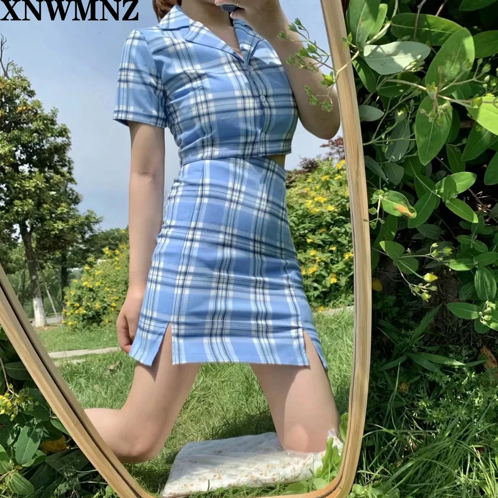 Summer blouse women vintage crop shirt streetwear plaid ladies tops elegant button up shirt korean crop top BLUE 2020 za
Summer blouse women vintage crop shirt streetwear plaid ladies tops elegant button up shirt korean crop top BLUE 2020 za