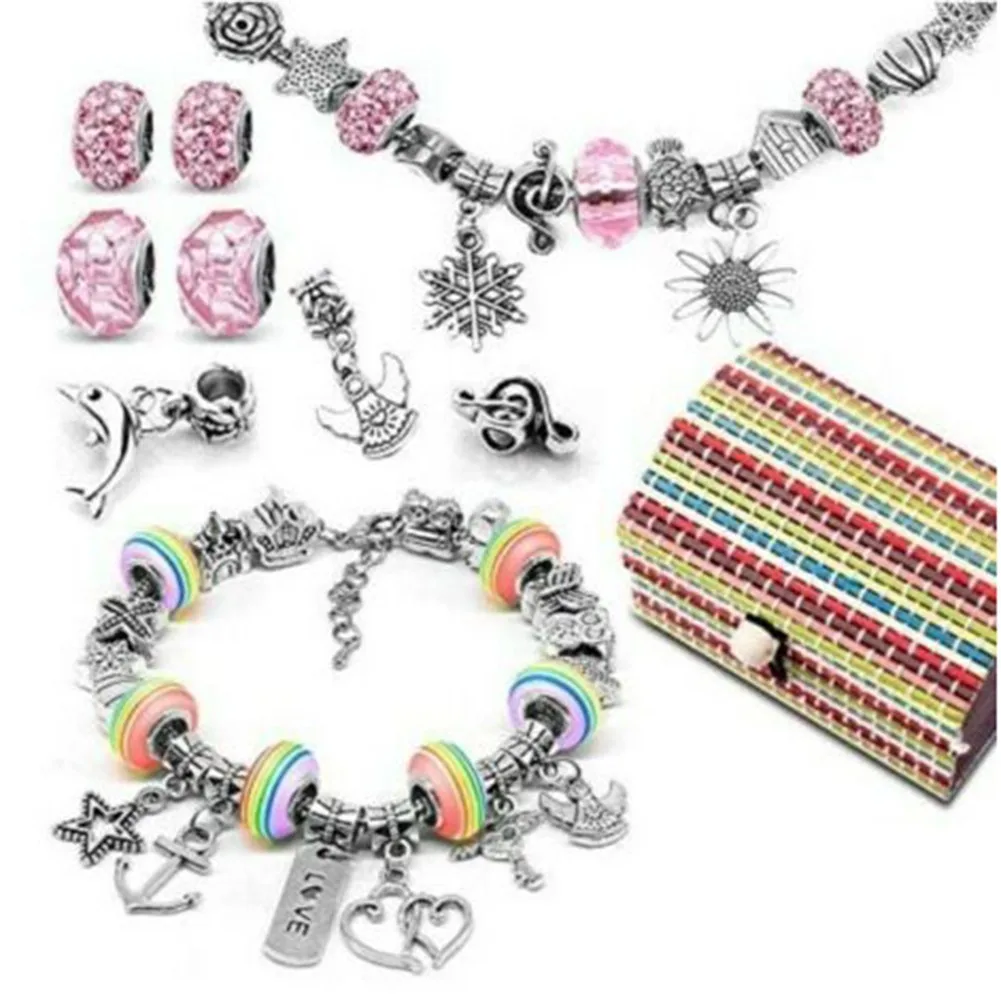 Charm Bracelet Making Set DIY Girls Jewellery Making Kits Kids Nice Gifts Girls DIY Party Craft Fixed Rubber Ring Beads Pendant
Charm Bracelet Making Set DIY Girls Jewellery Making Kits Kids Nice Gifts Girls DIY Party Craft Fixed Rubber Ring Beads Pendant