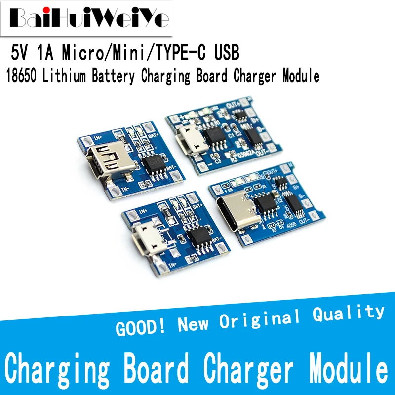 5pcs/LOT 5V 1A Micro Mini TYPE-C USB 18650 Lithium Battery Charging Board Charger Module+Protection Dual Functions TP4056 Module
5pcs/LOT 5V 1A Micro Mini TYPE-C USB 18650 Lithium Battery Charging Board Charger Module+Protection Dual Functions TP4056 Module