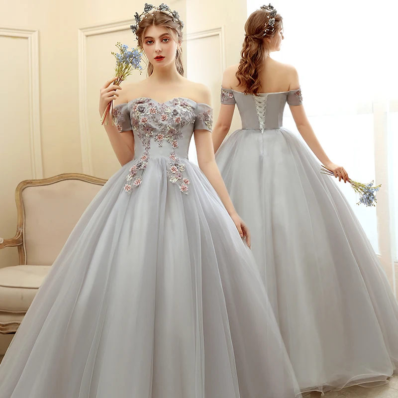 2021 аппликация серые Quinceanera платья бальное платье Кружева Вышивка с плечом выпускного вечера
2021 аппликация серые Quinceanera платья бальное платье Кружева Вышивка с плечом выпускного вечера