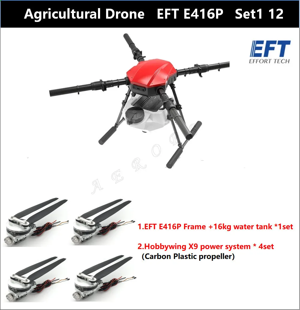 

NEW EFT E416P 16L 16kg Agricultural Spray Drone Frame Kit Four-axis Folding Quadcopter with Hobbywing X9 Power System UAV