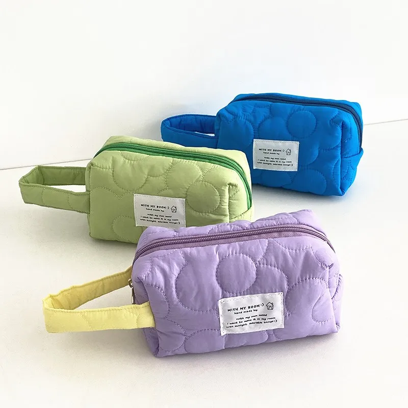 Candy Color Quilted Cosmetic Bag Korean Cute Makeup Organizer Women Wrist Cosmetic Pouch Necesserie Storage Pouch Pencil Case
Candy Color Quilted Cosmetic Bag Korean Cute Makeup Organizer Women Wrist Cosmetic Pouch Necesserie Storage Pouch Pencil Case