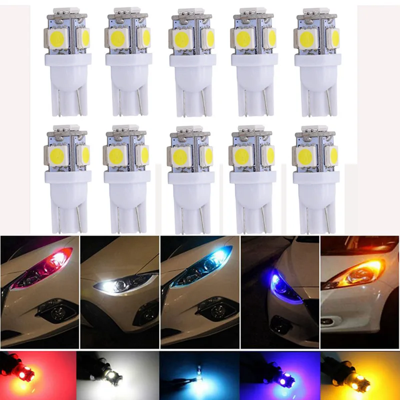10pcs T10 W5W LED Bulb 5 SMD LED White Blue Red Yellow Green 194 168 Super Bright wedge Lights bulbs Lamps 12V 5050 SMD
10pcs T10 W5W LED Bulb 5 SMD LED White Blue Red Yellow Green 194 168 Super Bright wedge Lights bulbs Lamps 12V 5050 SMD