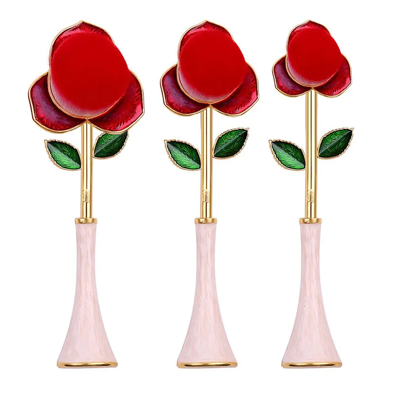 3pcs Rose Makeup Brushes Cosmetic Brushes Set Comb for Foundation Powder Blush Concealers Eye Shadows Kit ZGOOD
3pcs Rose Makeup Brushes Cosmetic Brushes Set Comb for Foundation Powder Blush Concealers Eye Shadows Kit ZGOOD