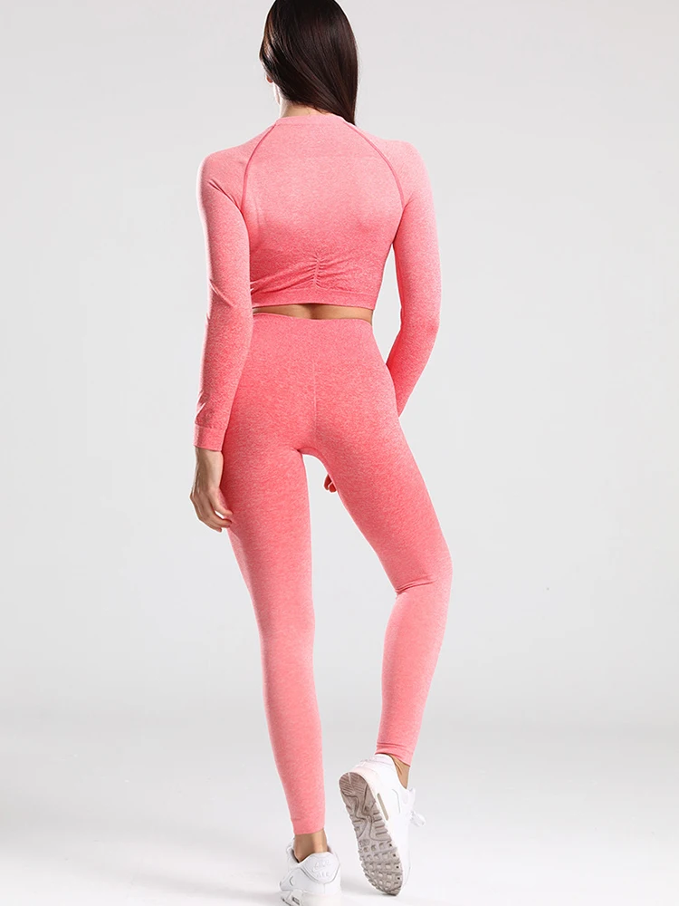 Ombre Women Yoga Set Seamless Leggings Long Sleeve Crop Top Sports Tights Running Pants Gym Clothing Fitness Workout Sports Suit
Ombre Women Yoga Set Seamless Leggings Long Sleeve Crop Top Sports Tights Running Pants Gym Clothing Fitness Workout Sports Suit