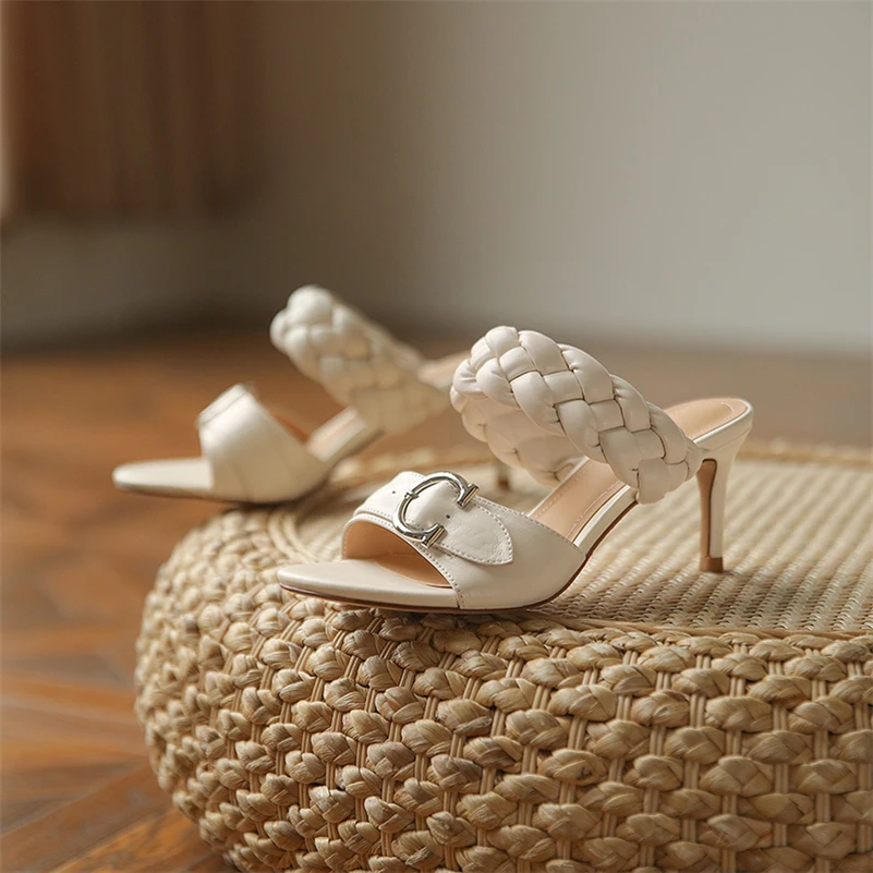 ANNYMOLI Women Slippers Shoes High Heel Sandals Metal Decoration Stiletto Slides Round Toe Ladies Footwear Summer Yellow 2021
ANNYMOLI Women Slippers Shoes High Heel Sandals Metal Decoration Stiletto Slides Round Toe Ladies Footwear Summer Yellow 2021