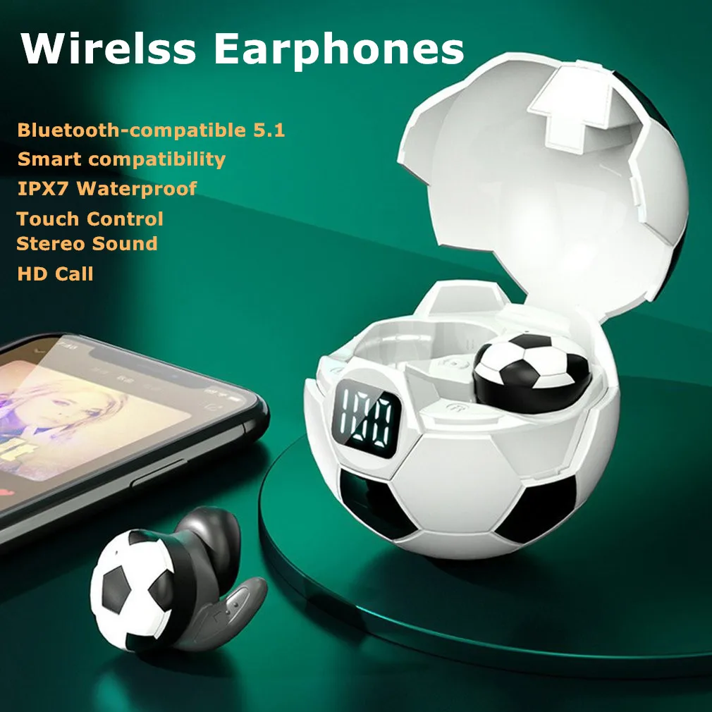 Wireless Earphones Bluetooth-compatible Headphones LED Display Touch Control Stereo Sound Earbuds Waterproof Sports Earphones
Wireless Earphones Bluetooth-compatible Headphones LED Display Touch Control Stereo Sound Earbuds Waterproof Sports Earphones