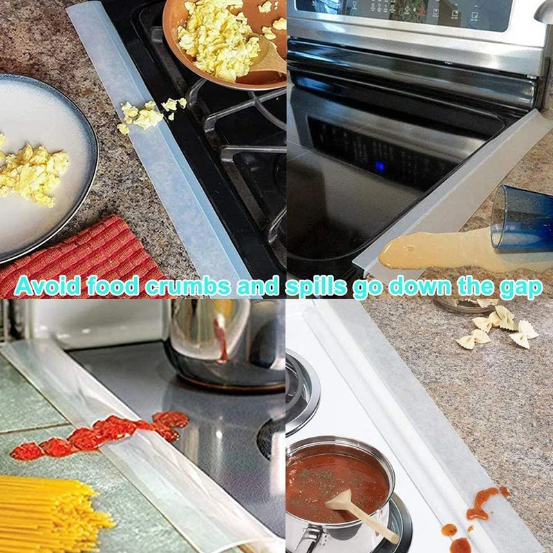 8-Piece Gas Stove Cover (Silver) + 2 Piece Kitchen Silicone Stovetop Cover Cover for Gas Stove, Thickness 0.2mm