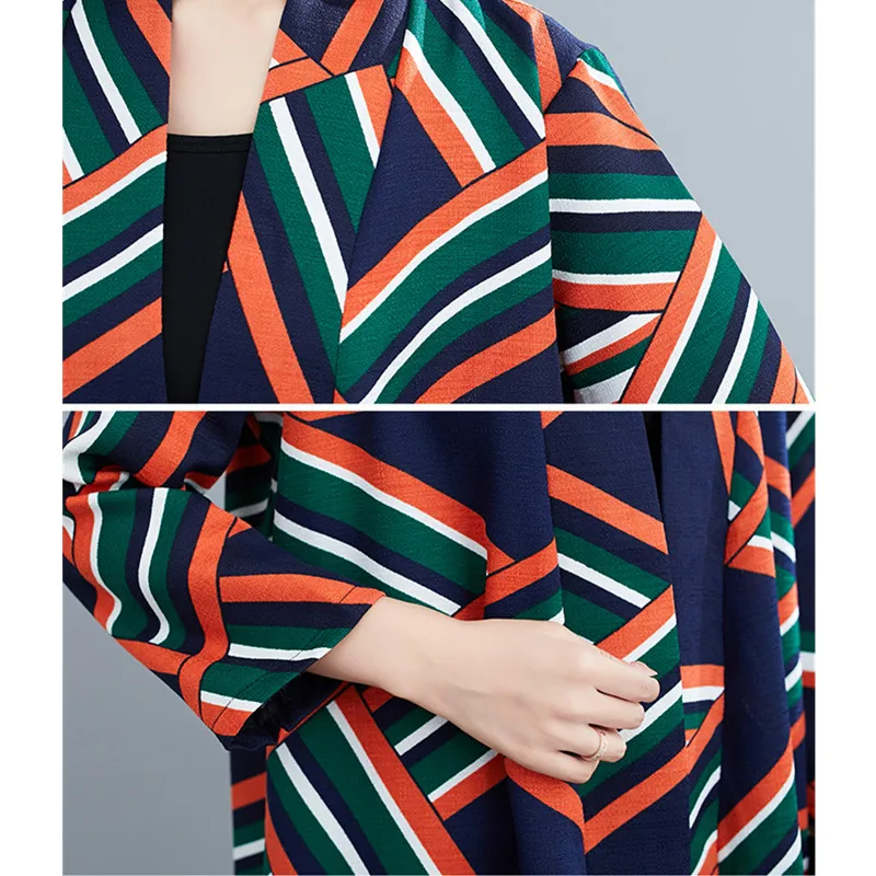 Spring Autumn Fashion Irregular Stripe Pattern Women Trench Coat Loose Long Open Stitch Patchwork Leather Pocket Vintage Outwear
Spring Autumn Fashion Irregular Stripe Pattern Women Trench Coat Loose Long Open Stitch Patchwork Leather Pocket Vintage Outwear