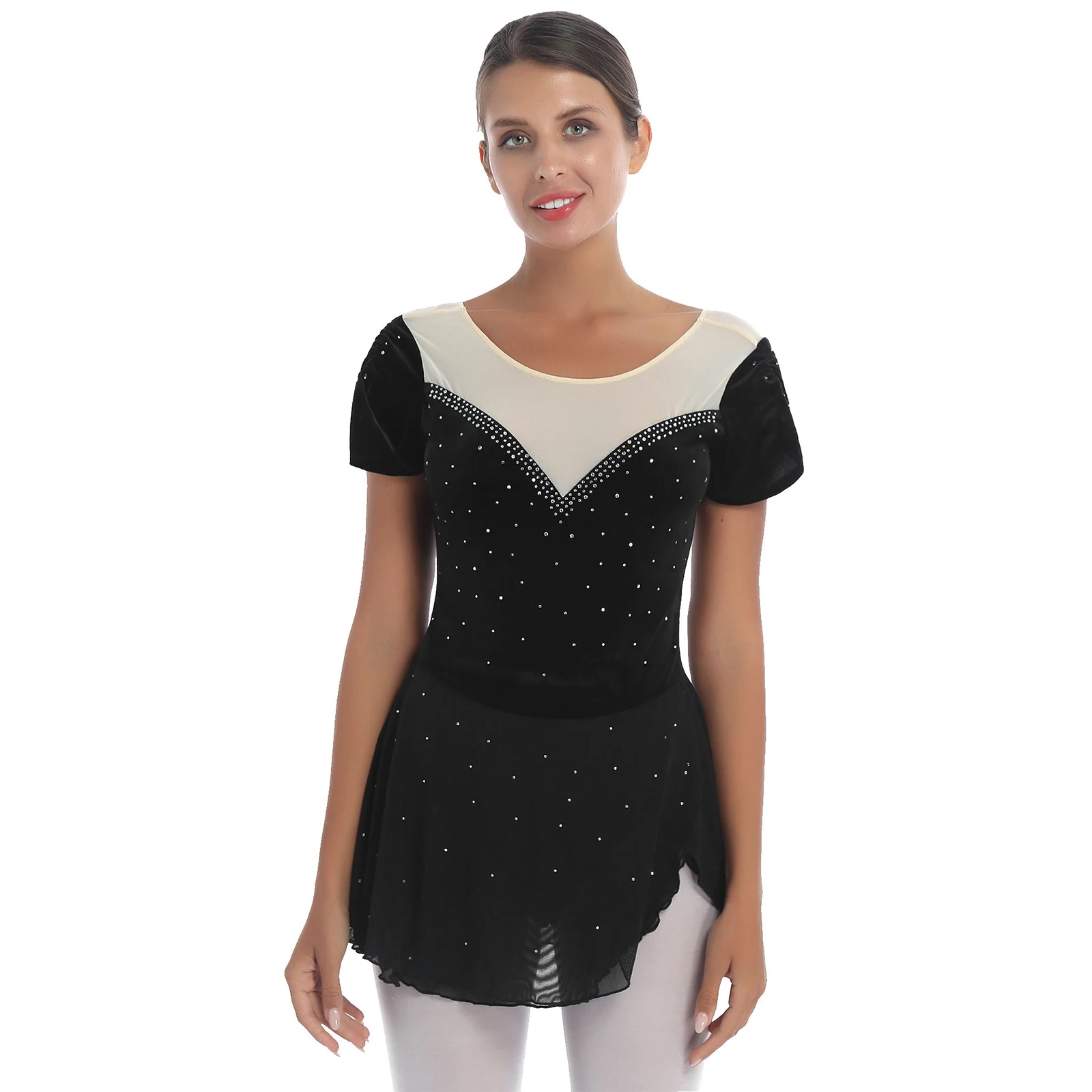 Women Rhinestone Velvet Ballet Dance Dress Ballerina Costumes Leotard Dresses for Figure Skating Rhythmic Gymnastics Workout
Women Rhinestone Velvet Ballet Dance Dress Ballerina Costumes Leotard Dresses for Figure Skating Rhythmic Gymnastics Workout
