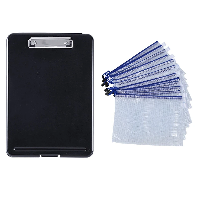 12 Pcs White Plastic Zipper Pen File Document Bags With A4 Plastic Storage Clipboard File Box Case
12 Pcs White Plastic Zipper Pen File Document Bags With A4 Plastic Storage Clipboard File Box Case