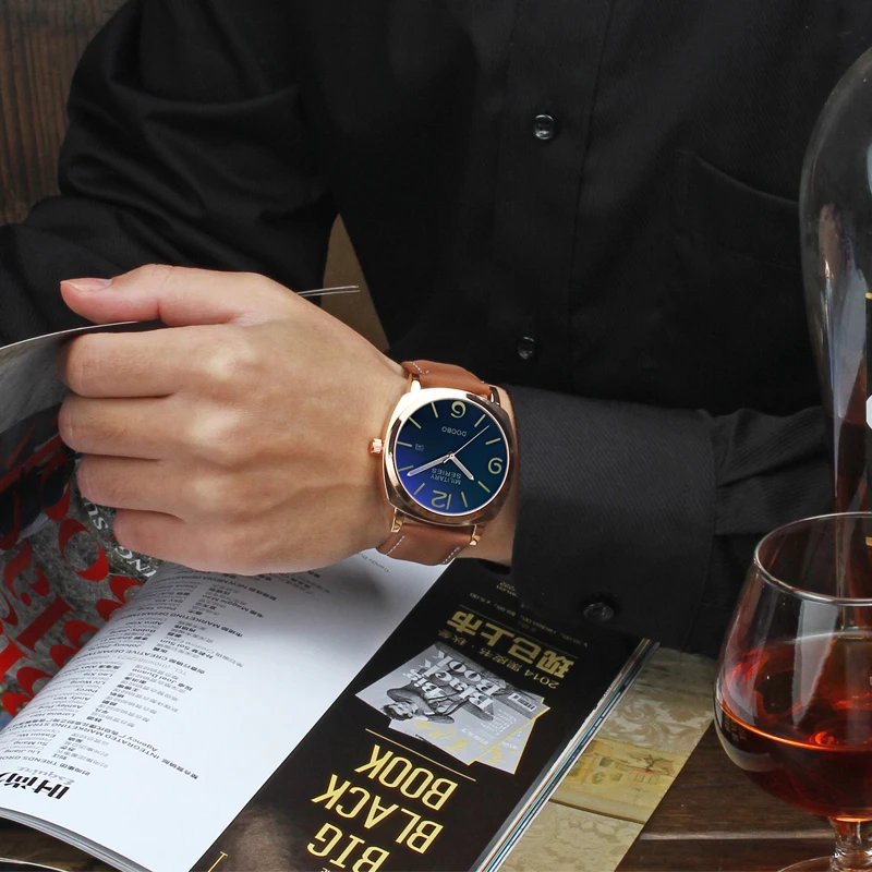 Men Analog Quartz Watch Leather Strap Man Wristwatch Light Luxury Fashion Style Casual Business Wearing Men watch