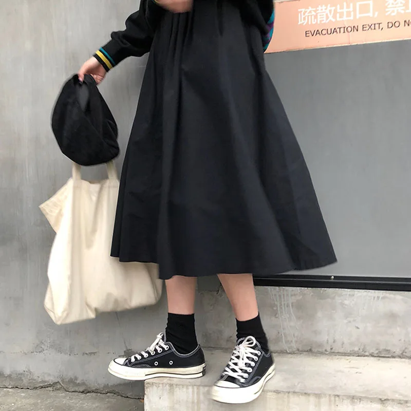 Midi Skirt Women Solid Color Long Skirts Female Vintage Style Elastic Waist High Waist A Line Skirts Womens 2020 Autumn
Midi Skirt Women Solid Color Long Skirts Female Vintage Style Elastic Waist High Waist A Line Skirts Womens 2020 Autumn