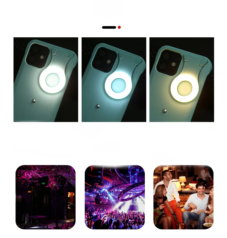 For iPhone 12 Pro Portable Selfie Light Phone Case for iPhone 12 11 Pro Max 12 Mini Capa Circle LED Light Selfie in Dark Cover
For iPhone 12 Pro Portable Selfie Light Phone Case for iPhone 12 11 Pro Max 12 Mini Capa Circle LED Light Selfie in Dark Cover