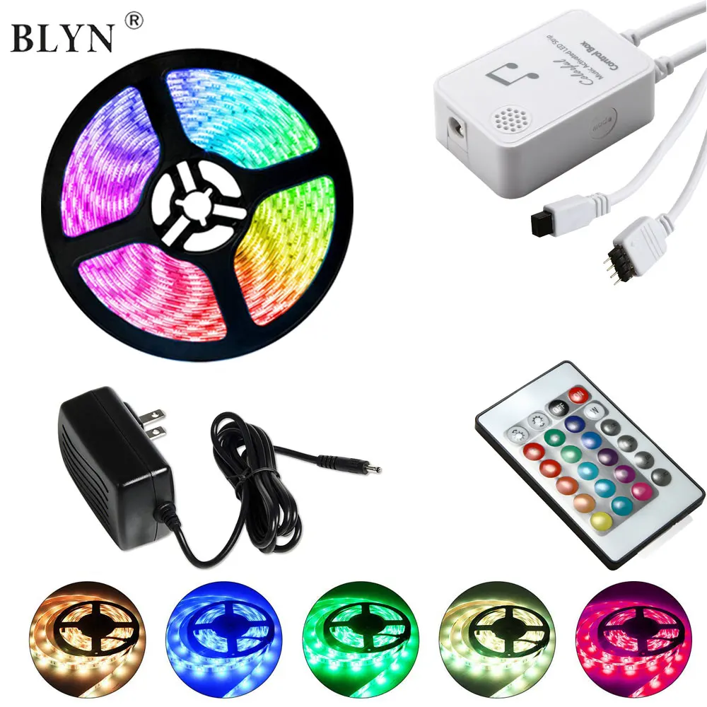Светодиодная лента RGB с синхронизацией и музыкой 5M 10M 5050 гибкая Водонепроницаемая