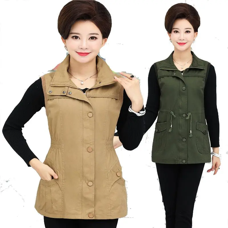 2020 Spring Women Sleeveless Jacket Female Slim Coats Plus Size Pure cotton Vest Coat Fashion casual Mother waistcoat clothing
2020 Spring Women Sleeveless Jacket Female Slim Coats Plus Size Pure cotton Vest Coat Fashion casual Mother waistcoat clothing