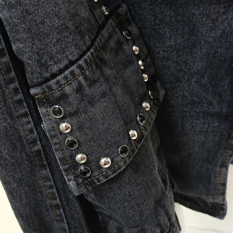 Spring And Autumn Korean Style Bf Student Beaded Harajuku Retro Motorcycle Denim Jacket Female Women Chaqueta Mujer Streetwear
Spring And Autumn Korean Style Bf Student Beaded Harajuku Retro Motorcycle Denim Jacket Female Women Chaqueta Mujer Streetwear