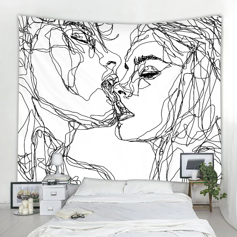 2021 New Style Smooth Kissing Lovers Tapestry Wall Hanging Abstract Sketch Art Romantic Hippie Bedroom Dorm Decoration Tapestry
2021 New Style Smooth Kissing Lovers Tapestry Wall Hanging Abstract Sketch Art Romantic Hippie Bedroom Dorm Decoration Tapestry