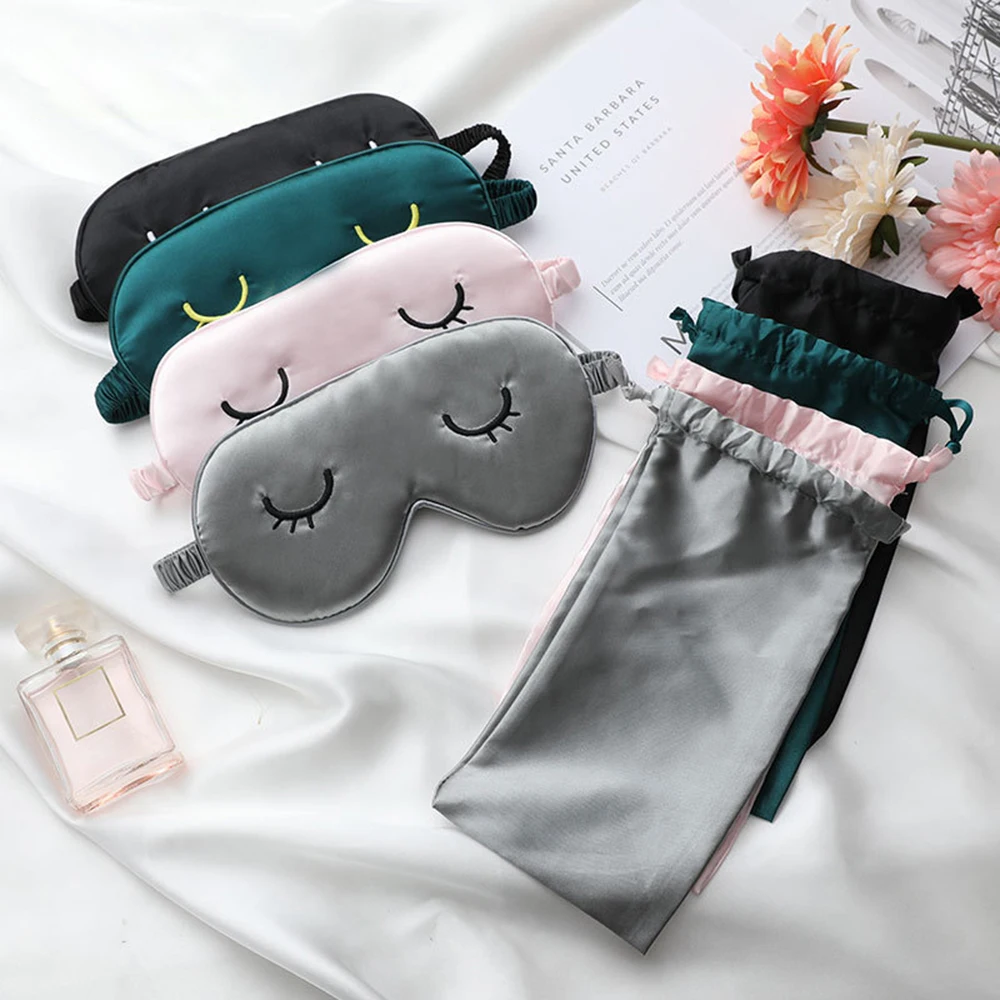 1pc Imitated Silk Sleeping Eye Masks Shading Patch Cover Blindfold Adjustable Eyepatch Travel Relax Eye Care Tools With Bag
1pc Imitated Silk Sleeping Eye Masks Shading Patch Cover Blindfold Adjustable Eyepatch Travel Relax Eye Care Tools With Bag