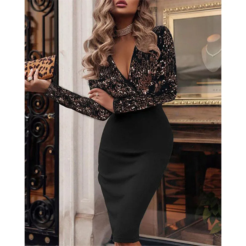 Abito New Year Christmas Women Long Sleeve Shiny Dress Woman V Fold Evening Prom Dinner Skirt Sexy Urban Party negozio ufficiale
Abito New Year Christmas Women Long Sleeve Shiny Dress Woman V Fold Evening Prom Dinner Skirt Sexy Urban Party negozio ufficiale